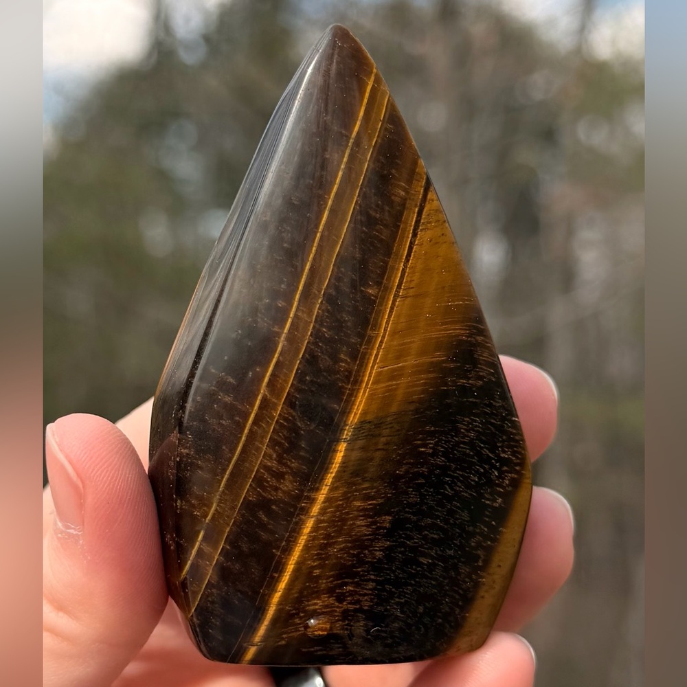 NEW! Polished Tiger's Eye Teardrop Stone